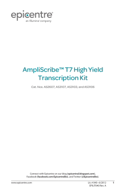 Protocol for AmpliScribe&trade; T7 High Yield Transcription Kit