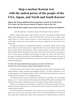 Stop a nuclear Korean war with the united power of the people of the