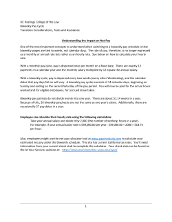 1. UC Hastings College of the Law Biweekly Pay Cycle Transition