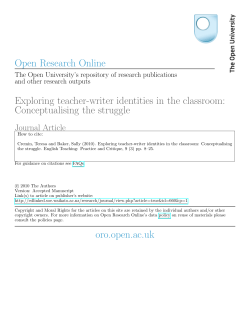 Exploring teacher-writer identities in the classroom: Conceptualising