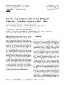 Real-time setup to measure radon emission during rock deformation