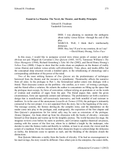 Edward H. Friedman 273 eHumanista/Cervantes 1 (2012) Found in