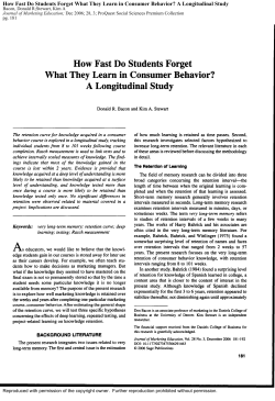 How Fast Do Students Forget What They Learn in Consumer