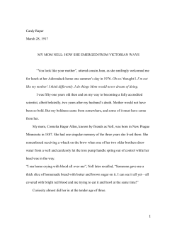 Cardy Raper March 28, 1917 MY MOM NELL: HOW SHE