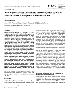 Primary responses of root and leaf elongation to water deficits in the