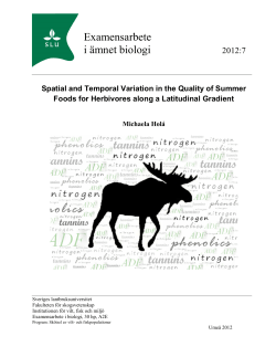 Examensarbete i &auml;mnet biologi