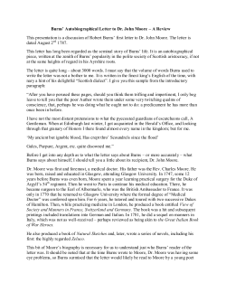 Burns` Autobiographical Letter to Dr. John Moore
