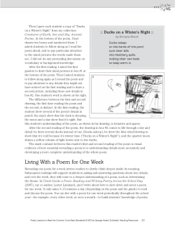 Living With a Poem for one Week