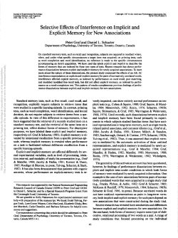 Selective Effects of Interference on Implicit and Explicit Memory for