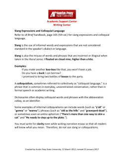 Slang expressions and colloquial language