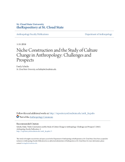 Niche Construction and the Study of Culture Change in Anthropology