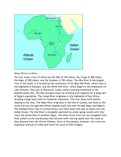 Major Rivers in Africa - Sayre Geography Class