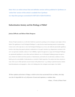 Indoctrination Anxiety and the Etiology of Belief