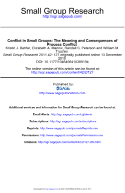 Conflict in Small Groups - Social Research Methods