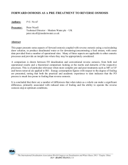 forward osmosis as a pre-treatment to reverse osmosis