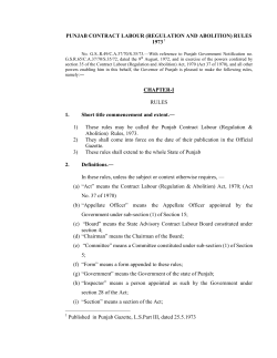 Contract Labour (Punjab) Rules, 1973 - department of labour
