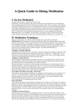 A Quick Guide to Sitting Meditation