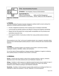 Scent Sensitivity Procedure SPONSOR
