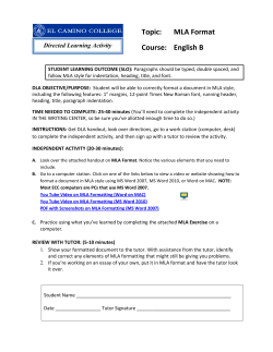 DLA: MLA Format - El Camino College