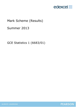 Mark Scheme (Results) Summer 2013