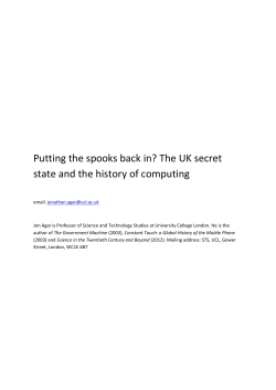 Putting the spooks back in? The UK secret state and the history of
