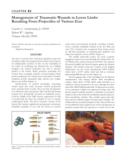 Management of Traumatic Wounds to Lower Limbs Resulting From