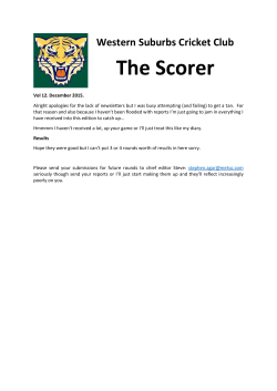 Issue 3 - Western Suburbs Cricket Club Perth