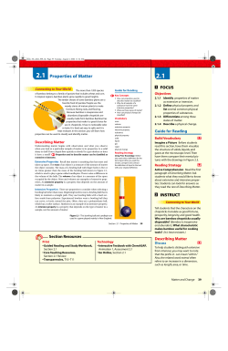 2.1 Properties of Matter