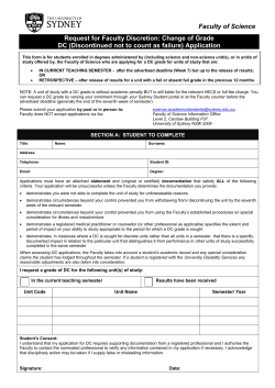 Change of Grade DC (Discontinued not to count as failure) Application