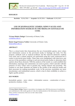 use of journalistic genres, news values and