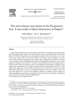 The anti-tobacco movement in the Progressive Era