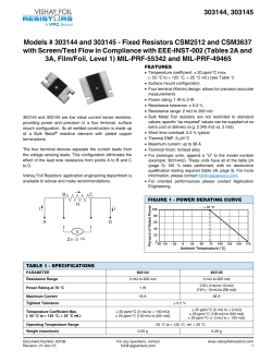 Models # 303144 and 303145 - Fixed Resistors CSM2512 and