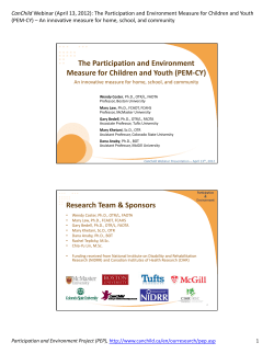 The Participation and Environment Measure for Children and Youth