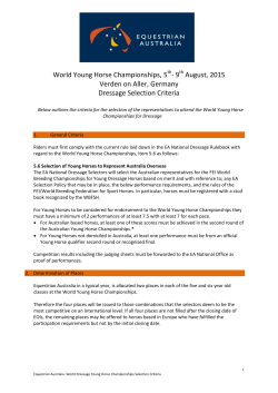 World Young Horse Championships, 5 - 9