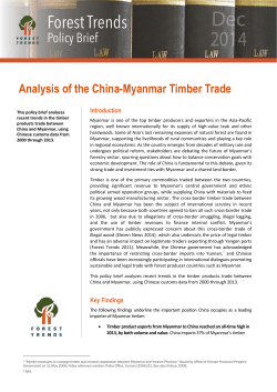 Analysis of the China-Myanmar Timber Trade