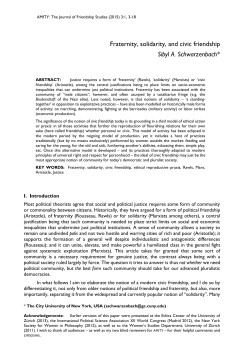 Fraternity, solidarity and civic friendship