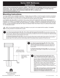 Series 8000 Mailboxes Instructions Mounting Instructions
