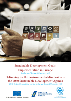Sustainable Development Goals: Implementation in Europe