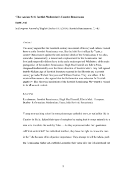 1 `That Ancient Self: Scottish Modernism`s Counter