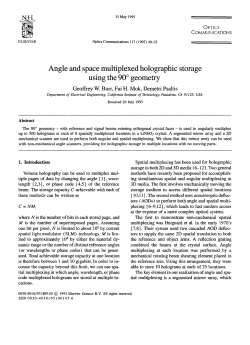 Angle and space multiplexed holographic storage using the 90