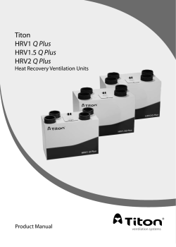 Titon HRV1 Q Plus HRV1.5 Q Plus HRV2 Q Plus