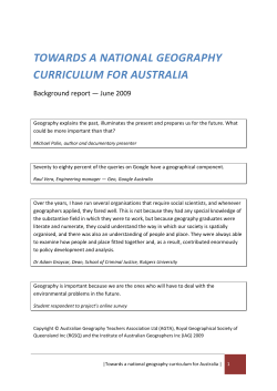towards a national geography curriculum for australia