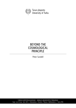 beyond the cosmological principle