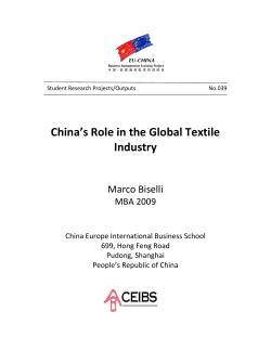 China`s Role in the Global Textile Industry