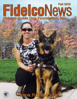 2015 Fall Newsletter PDF - Fidelco Guide Dog Foundation