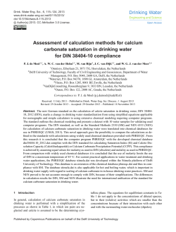 Assessment of calculation methods for calcium carbonate saturation