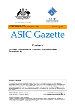 ASIC Gazette