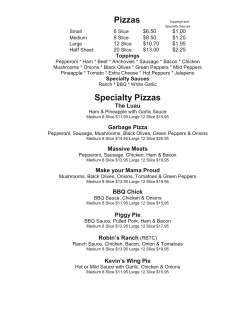 Pizzas Specialty Pizzas