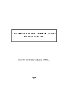 a narratological analysis of dm thomas`s the white hotel