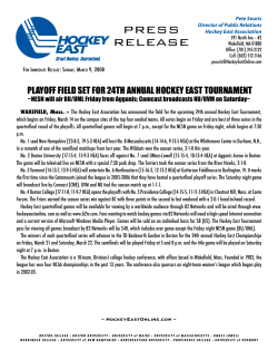 PRESS RELEASE - Hockey East Online